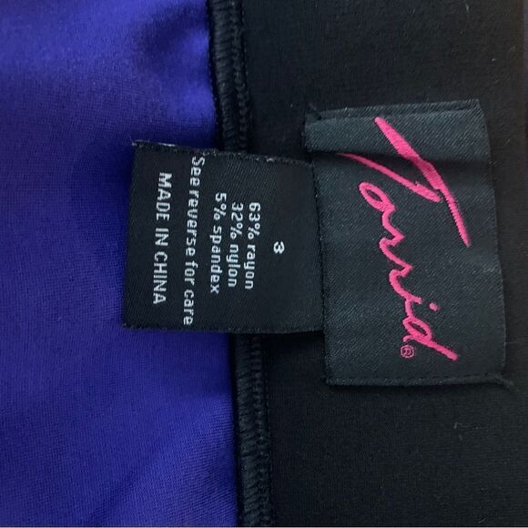 Torrid SIZE 3X Black and Violet Colorblock Bodycon Pull -On Miniskirt - Picture 6 of 6